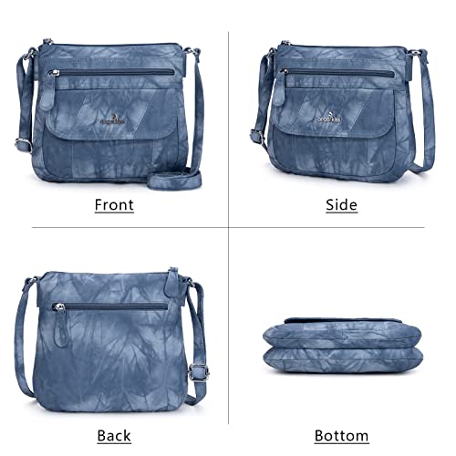Image of Angelkiss Small Womens Crossbody Bag Leather Shoulder Purse for Women Hobo Bag with Adjustable Shoulder Strap