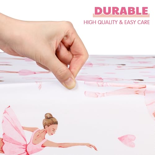 Image of VitalCozy 4 Pcs Pink Bow Ballerina Crib Sheet Set Newborn Bedding Nursery Baby Sheets for Girl Boys Baby Gifts for Standard Crib and Toddler Mattresses, 52 x 28 x 8 Inches