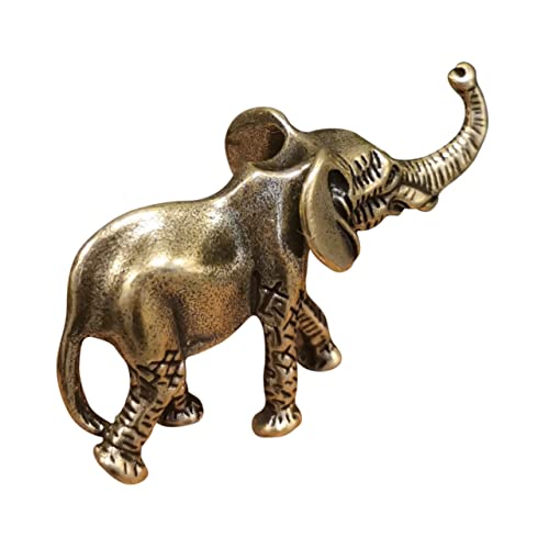 STOBAZA Statue d'éléphant créative en laiton - Décoration vintage pour la maison - Artisanat unique pour les amis de style bohème et durable - Décoration d'intérieur de qualité supérieure