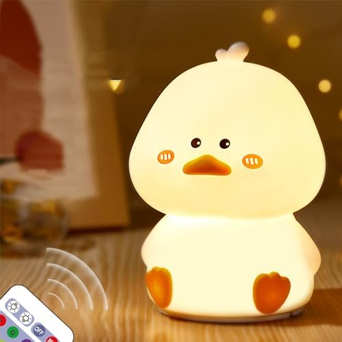 ULHYC Night Light for Kids,Duck Night Lamp 7 Colors Soft Silicone USB