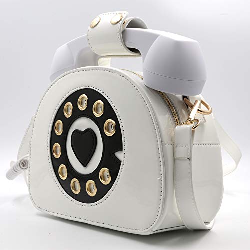 Image of QiMing Retro dial telephone Crossbody Shoulder Bag,Pu Movable microphone Purse for Women