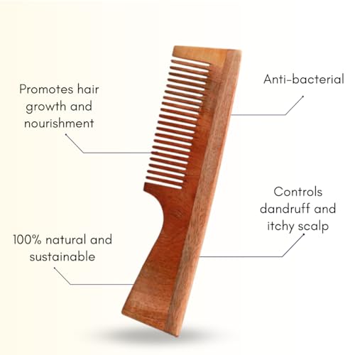 Image of Maak Naturals Neem Wood Comb For Hair Growth | Hair comb set combo for Women & Men |100% Kachi Neem Kangi | Kanghi for Hair (Pack of 2)