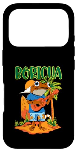 Boricua Coqui Frog With A Guitar �v�G���g���R �o�P�[�V���� �X�}�z�P�[�X iPhone 17 Pro �p
