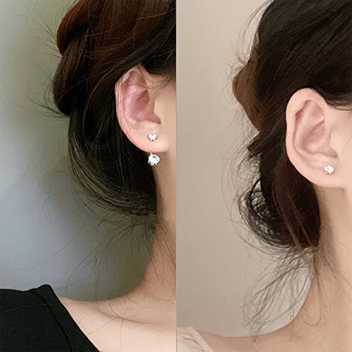 Allereyae EH-A318 Vintage Crystal Ear Jacket Earrings Round Rhinestone Earrings Bling Cz Stud Earrings Silver Minimalist Crystal Earrings Jewelry thumb #4