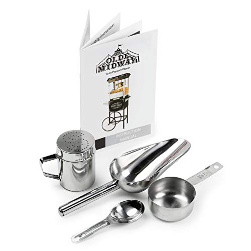 Olde Midway Bar Style Popcorn Machine Maker Popper with 10-Ounce Kettle - Black