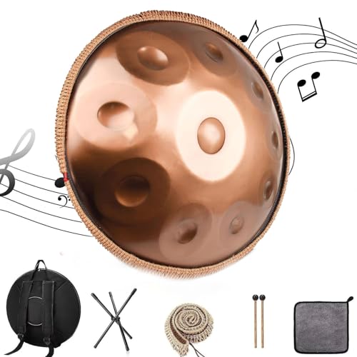 Handpan Steel Tongue Drum 10 Notas Dorado 22 Pulg miniatura 1