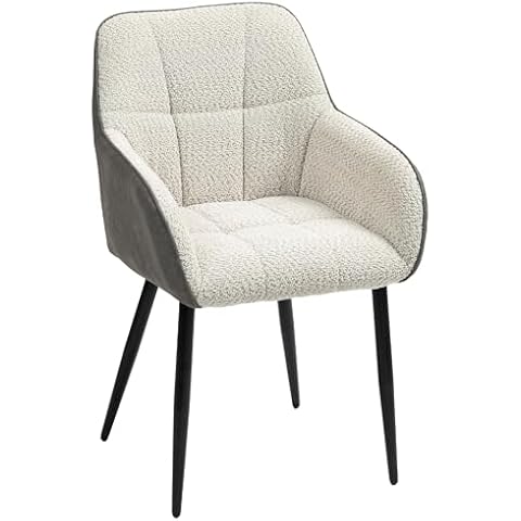 HOMCOM Cream White Accent Chair with Foot Pads Cover