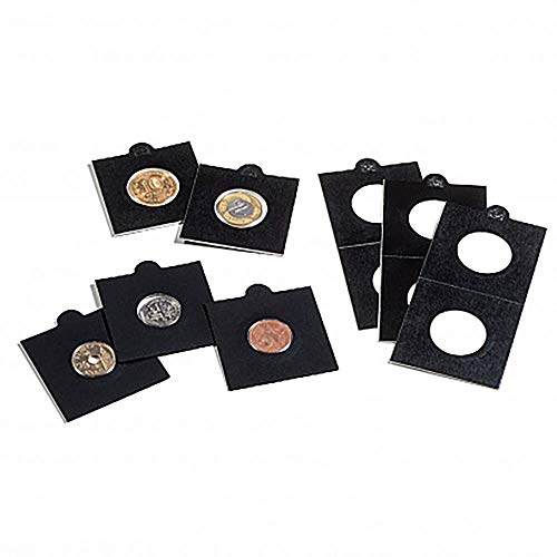 Preisvergleich Produktbild Münzrähmchen MATRIX, schwarz, Innendurchmesser 35 mm, selbstklebend, 25er-Pack
