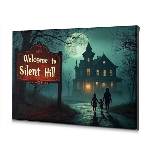 Toile décorative salle de bain Welcome To Silent Hill tableau 40x60