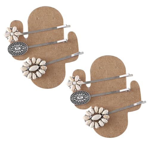 Barrettes à cheveux fleurs blanches style bohème chic pour femme x6