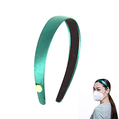 Women's Button Headband Headbands for Mask - Button Headbands for Nurses Women's Wide Headbands for Mask With Buttons for Face Masks Washing Face