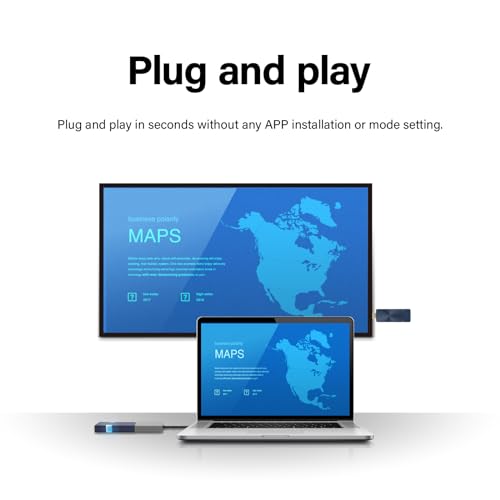 Image of GK Cast Transmitter, 2-in-1 Interface Adapter, Supports HDMI and USB C Devices. (Grey - Transmitter)
