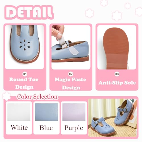Image of Flaryzone Toddler Little Girl Mary Jane School Uniform Oxfords Flat Dress Shoes
