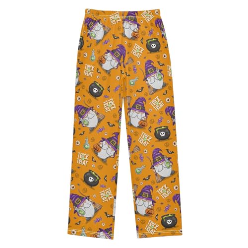 Gnome Trick Or Treat Boys Long Pants Soft Trousers Elastic Waist Kids Lounge Bottoms with Pockets S-XL