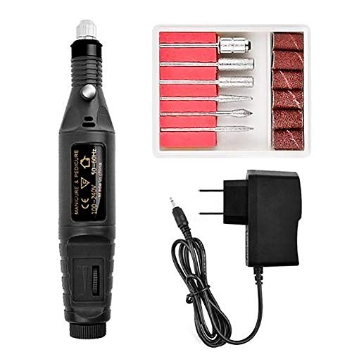 Jiadi Electric Nail Polish Set, Pen Shape Nail Drill Manicure Filer Kit with 6 Acrylic Gel Remover Pedicure Tools Nail Art