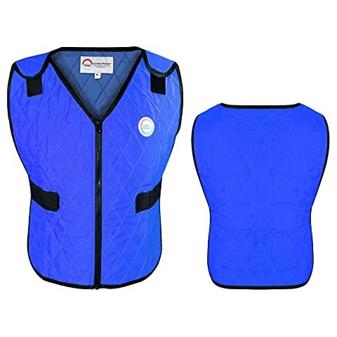 Climafusion Cooling Vest for Women & Men, Unisex, Body Heat Regulation, Cooling Jacket, Adjustable Ice Vest Gear (L/XL Blue) Cover