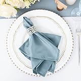 TABLECLOTHSFACTORY Pack of 100 Dusty Blue Premium 17' x 17' Washable Polyester Napkins Great for Wedding Party Restaurant Dinner Parties for Party & Decorations