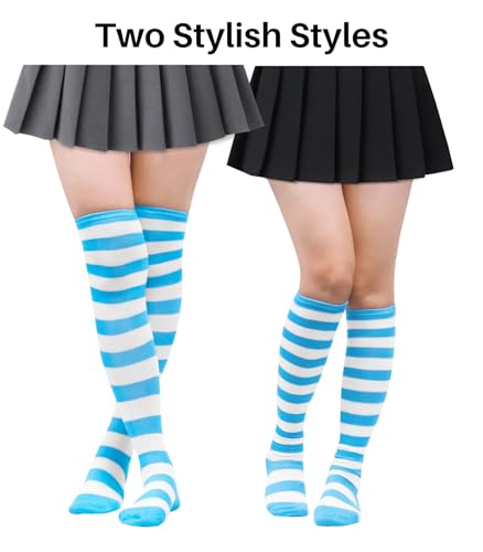 Women's Thigh High Striped Over the Knee Socks - Thin Casual Leg Warmer Warm Long Stockings4