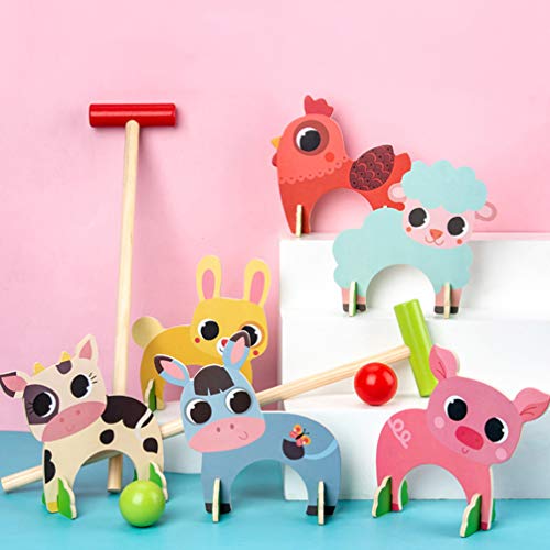image for Kisangel Animals Croquet Set Toys Creative Animal Croquet Game Wicket 