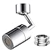 QST EXPRESS Rotatable 720° Faucet Sprayer Head,Universal Splash Filter Faucet with 4-Layer Net Filter for Kitchen,Anti-Splash,Leakproof Design with Double O- Ring Oxygen-Enriched Foam
