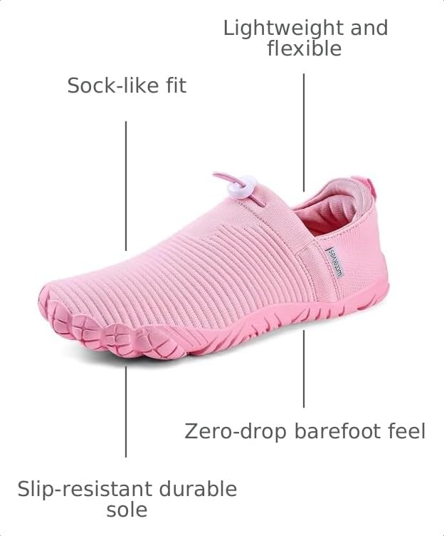 Image of WateLves Water Shoes Womens Mens - Comfortable Lightweight Striped Pattern Barefoot Shoes for Beach Swim Pool Yoga Boating Water Aerobics
