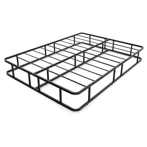 COSTWAY Bettgestell aus Metall, Metall-Bettrahmen, Plattform-Bettgestell mit Metallleistenunterstützung, Schlafzimmerbett Keine Boxspring erforderlich, Schwarz 200 x 140 x 26 cm
