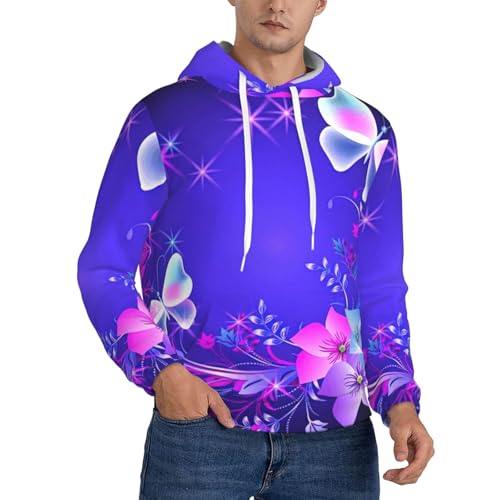 Sweat à capuche en polaire chaud imprimé papillon homme vêtement doudou