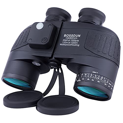 Binocolo Militare 10x50 Impermeabile IPX7 - Con Bussola E Telemetro Integrati, Prisma BAK4 - Per Caccia, Nautica, Birdwatching - Foto 9