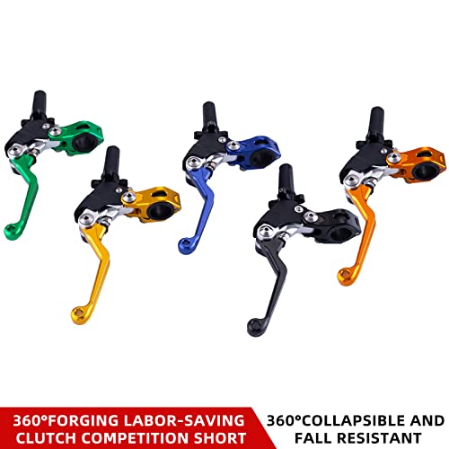 Pro Caken 7/8" 22Mm Universal Motorcycle Aluminum 360 ° Alloy Foldable Clutch Handle Motorcycle Clutch Handle With Mounting Seat For Motorcycle Street Sport Dirt Pit Mini Bikes Scooter Atv-Green #TOP3