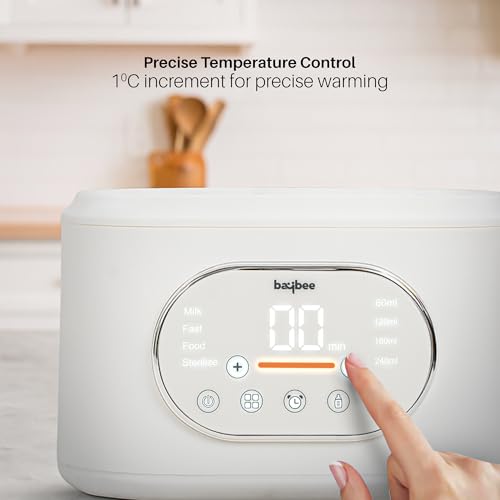 Image of Baybee 10-in-1 Baby Bottle Warmer for Milk with 360 Steam & 24H Keep Warm| Fast Milk Warmer & Sterilizer for Baby Products with Timer & Auto Shut-off | Bottle Sterilizer with Breast Milk Thawing & Heat Food (White)