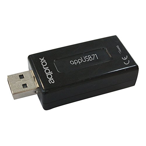 APPROX USB2.0 7.1 Externe geluidskaart met 3D-geluid en microfoon/audio-aansluitingen - Zwart