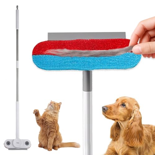 GIBZ Brosse à Peluches Chiens et Chats pour Cheveux Longs et Courts Réutilisable et Amovible Brosse à Poils d'animaux de Compagnie pour Tapis Canapé Vêtements Literie Nettoyage Version étendue