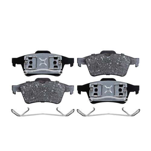 Image of Detroit Axle - Rear Ceramic Brake Pads w /Hardware Replacement for 2004-2005 Mazda 3 Volvo S40, 2005 V50, 2006-2007 Mazda 5-2pc Set
