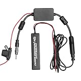 Universal Signal Amplifier Booster Strengthen with Car Radio FM AM Hidden Adhesive Mount Hidden Amplified Antenna for FM Car Radio, Truck RV, SUV, Harley Motorcycle, Boat,Golf Cart Car Stereo Marine