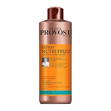 Franck Provost, Expert Nutri Frizz, Shampoo Professionale Per Capelli Secchi o ricci, Effetto Idratante, Con Aloe Vera e Burro di Mango, 400 ml
