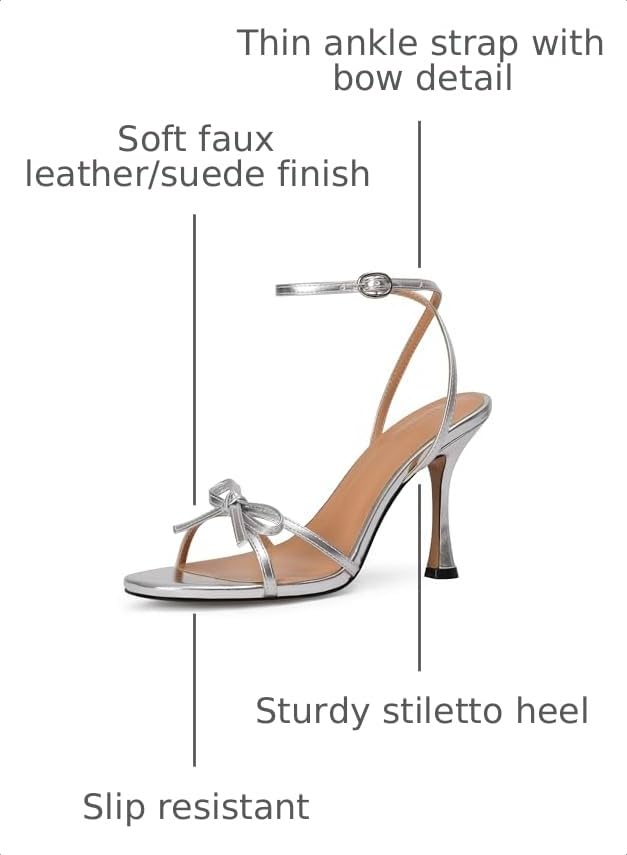 Image of iiimmu Women's Bow Heels 4 IN Stiletto Heeled Sandals for Women