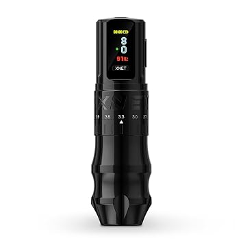 Xnet Bestia Tattoo Mahicne Adjustable Stroke Tattoo Gun Rotary Cartridge Tattoo Pen with 2400mAh Battery Coreless Motor Color Display for Professional Tattoo Artists,Black