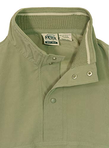 Akwa Men's Microfiber Woven Water Repellent Short Sleeve Snap Button Placket Pullover Windshirt2