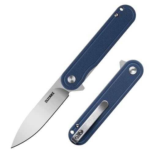 Image of OLITANS G040 Pocket Knife, 2.75'' D2 Steel Blade G10 handle, Small EDC Knife with Pocket Clip for Men Women, 2.1oz