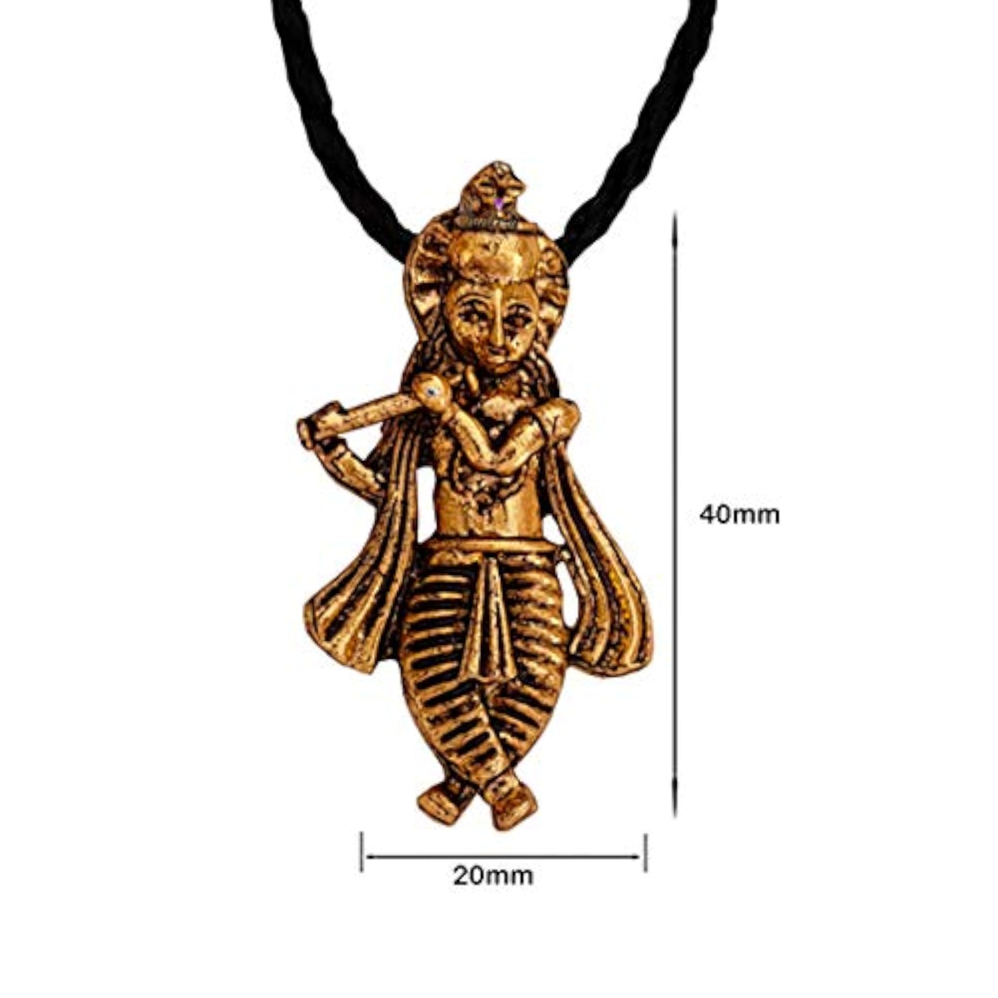 Gold Brass Lord Krishna Locket Chain, Religious Pendant