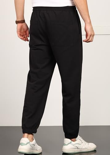 Image of Alan Jones Clothing Mens Washed Jersey Cotton Joggers Pants | Soft Stretch Cotton | Ankle Length with Elastic Hems