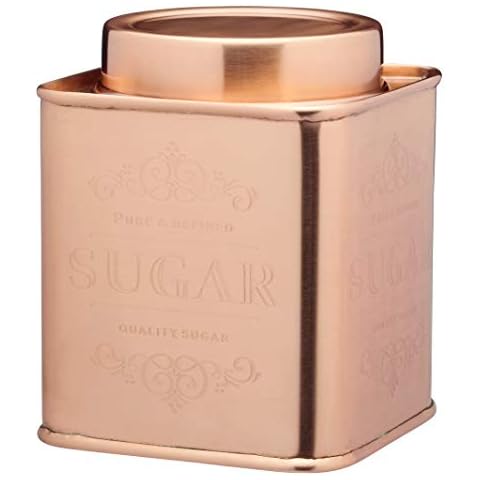 Kitchencraft Le 'Xpress lata de azúcar acanalada de metal con acabado de cobre Cover