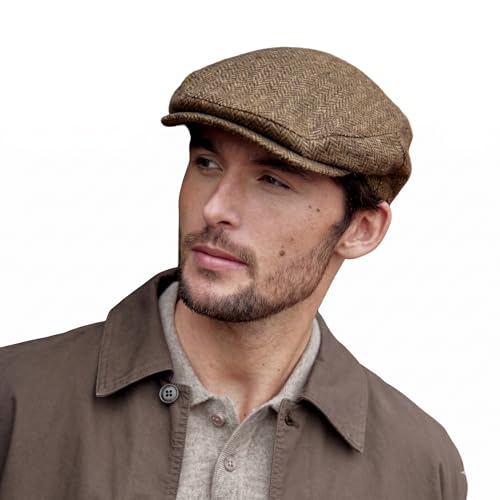 Image of Irish Newsboy Flat Cap for Men Made in Ireland, 100% Irish Wool