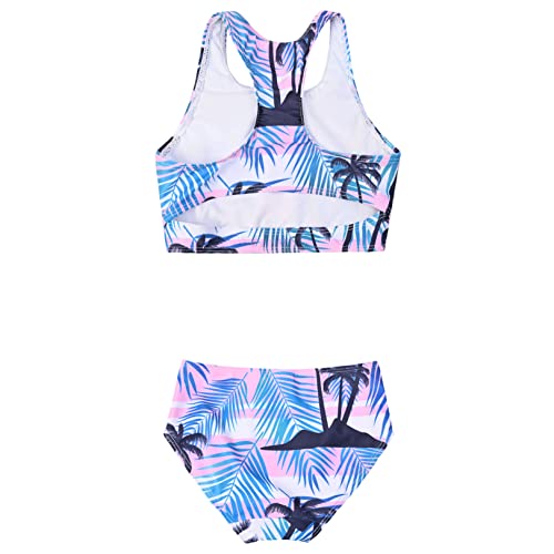 Girls Swimsuits 2 Piece Bathing Suit Tropical Sporty Swimsuit Tank Bikini Size 6 7 #TOP1