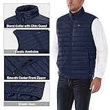 33,000ft Herren Packbare Steppweste Outdoor Gefütterte Hybrid Sportwesten mit Stehkragen Outdoorwesten mit 5 Taschen Übergangswesten für Männer Laufen Golf Wandern Reiten, Dunkelblau L