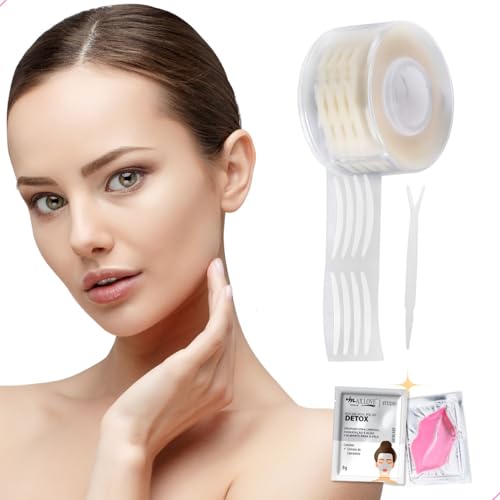 Kit Mais Bela com 600 Adesivos de Pálpebras Tamanho Fino Para Ampliar o Olhar, Máscara Facial Detox