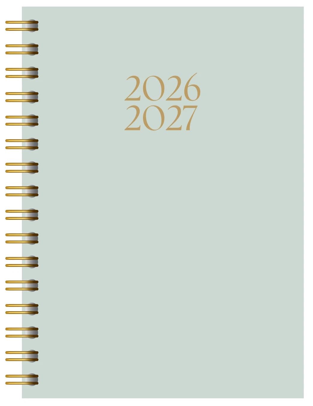 2026-2027 Academic Planner, A5 Size Weekly Pastel & Bright Diary Silver Foil Effect Hardcover Wirebound Diary Planner Organizer Diaries Mid Year Student teacher (Mint Green)