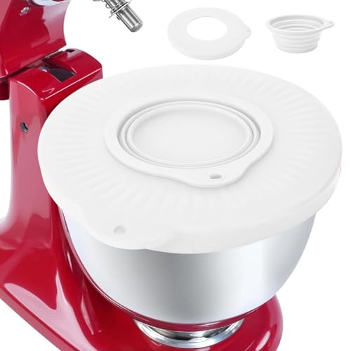 Silicone Protection Anti-Éclaboussures Accessoires pour Kitchenaid Stand Mixer 4.8L, Couvercle de Bol pour Bol Kitchen Aid Artisan 4.5-5 QT, Accessoire pour...