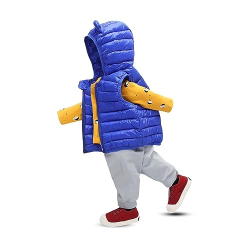 Kids Toddler Baby Girl Boy Dinosaur Vest Hoodie Sleeveless Waistcoat Warm Jacket Outwear with Zipper2