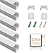Produktbild lightingwill Silber U Form interne Breite 20 mm LED Aluminium Profil mit Abdeckung, Ende und Befestigungsclips für LED-Streifen-Licht Installationen - U06S-5x1M-Pack